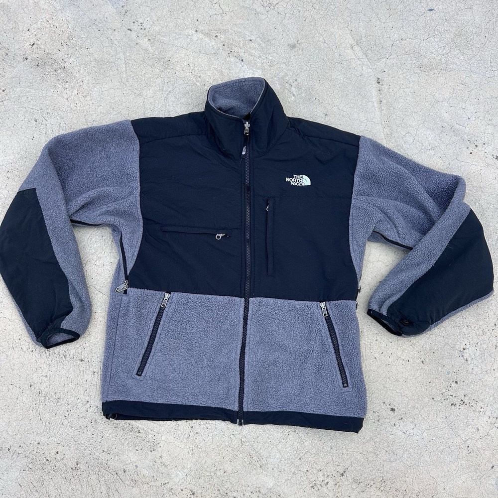 The North Face Jacket Mens Small Gray Black Denali Fleece Full Zip‎ Outdoor